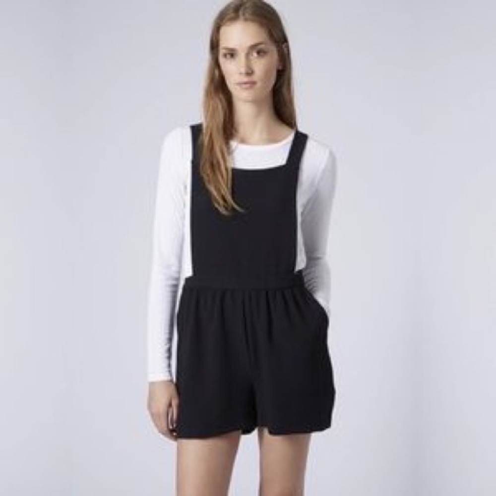 Topshop Crepe Pinafore Playsuit